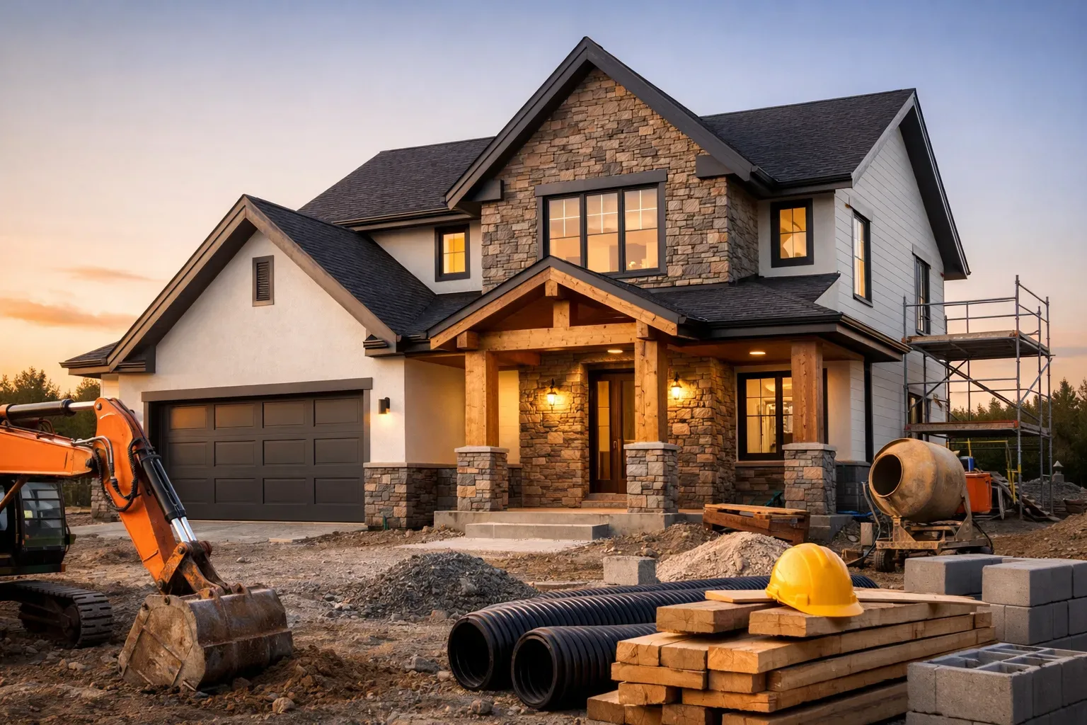 Construction company website and house